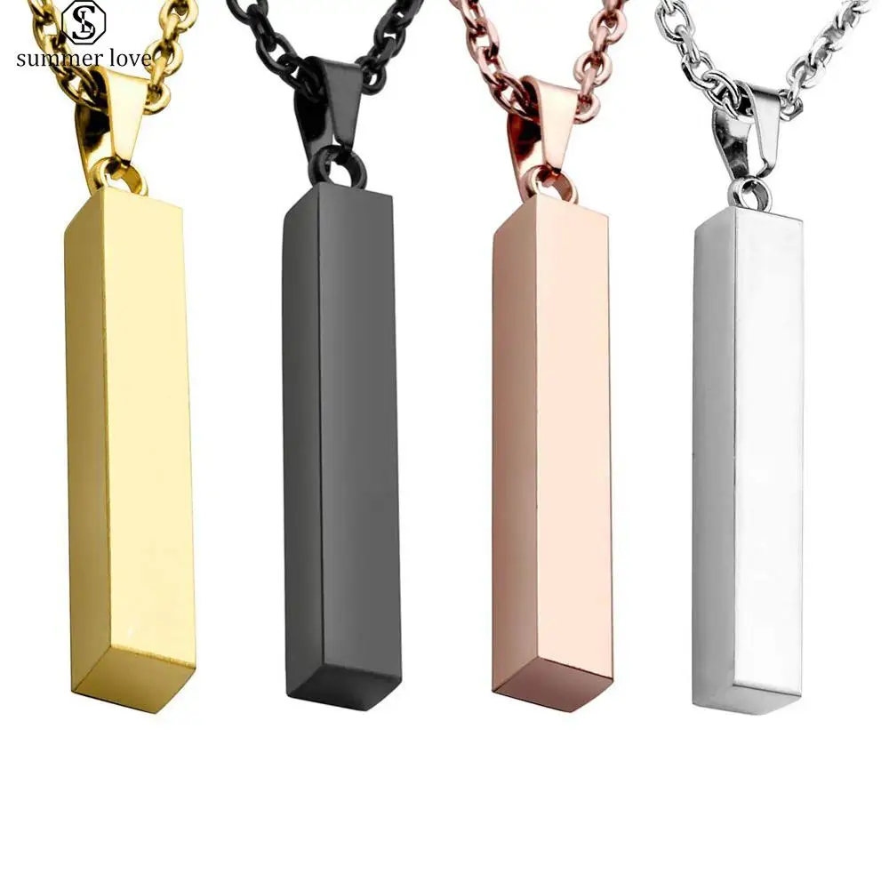 Personalized Stainless Steel Cuboid Pendant Necklace Long Chain for Women Men Couples Rose Gold Black Statement Punk Jewelry
Personalized Stainless Steel Cuboid Pendant Necklace Long Chain for Women Men Couples Rose Gold Black Statement Punk Jewelry