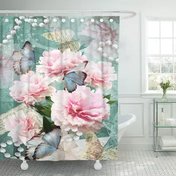 Shower Curtain with Hooks Flower Congratulations with Peonies Butterflies and Pearls Beautiful Spring Pink Decorative Bathroom
Shower Curtain with Hooks Flower Congratulations with Peonies Butterflies and Pearls Beautiful Spring Pink Decorative Bathroom