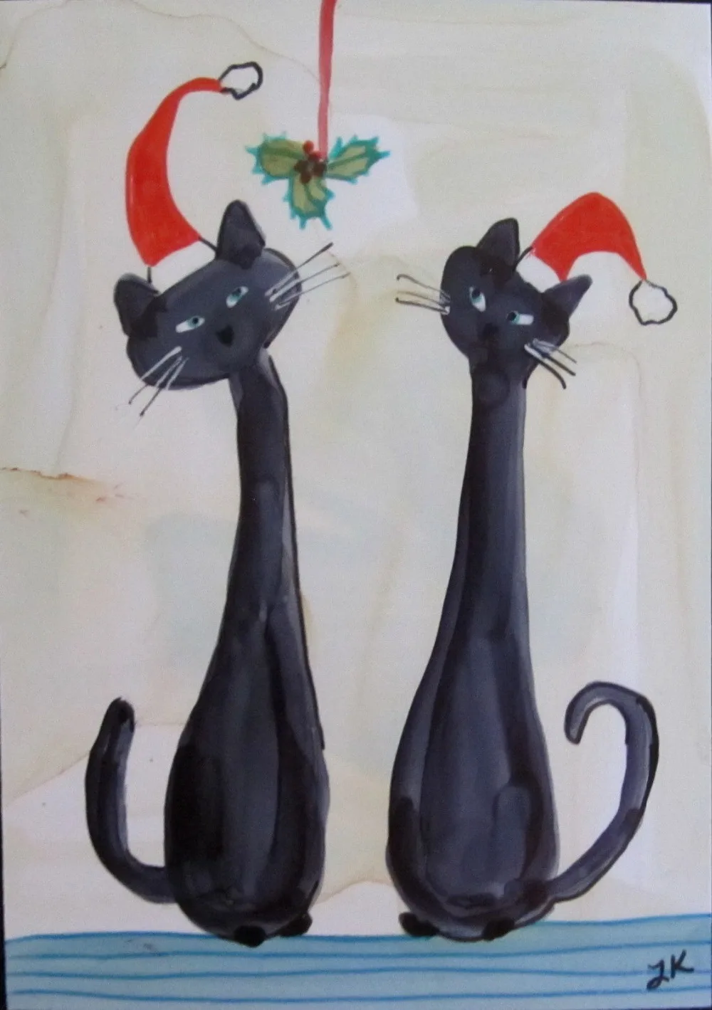 Abstract Animal Painting for Kids Room Home Decor Art Canvas Oil Painting Black Cats Mistletoe Christmas Hats by L Kohler
Abstract Animal Painting for Kids Room Home Decor Art Canvas Oil Painting Black Cats Mistletoe Christmas Hats by L Kohler