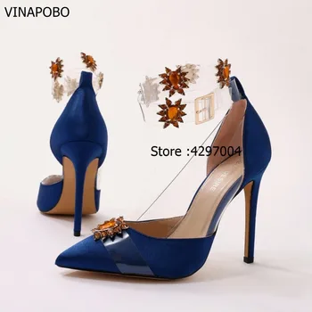 2018 New Rhinestone PVC Transparent Buckle Strap High Heels Shoes Women Satin Pumps Pointed toe Woman Crystal Wedding Shoes
2018 New Rhinestone PVC Transparent Buckle Strap High Heels Shoes Women Satin Pumps Pointed toe Woman Crystal Wedding Shoes