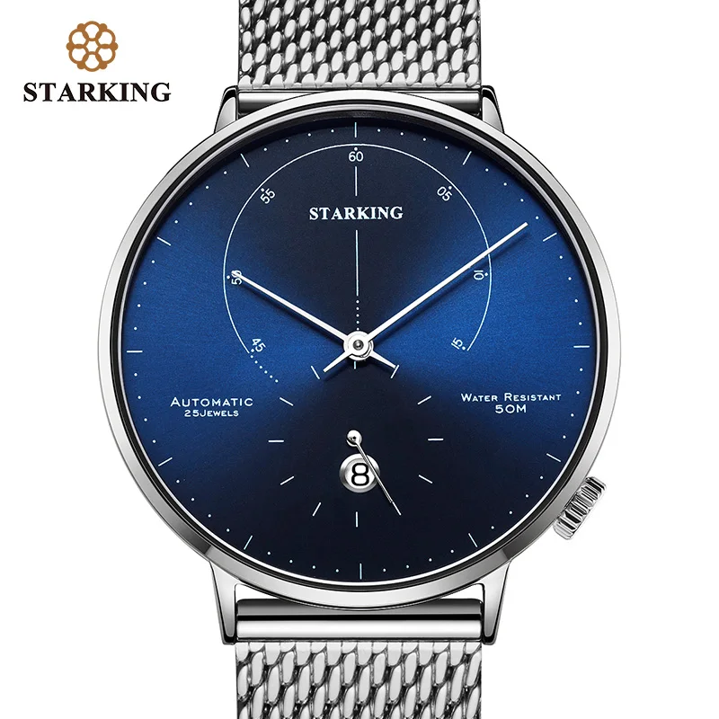 STARKING Automatic Watch Relogio Masculino Self-wind 28800 Beats Mechanical Movement Wristwatch Men Steel Male Clock 5ATM AM0269
STARKING Automatic Watch Relogio Masculino Self-wind 28800 Beats Mechanical Movement Wristwatch Men Steel Male Clock 5ATM AM0269