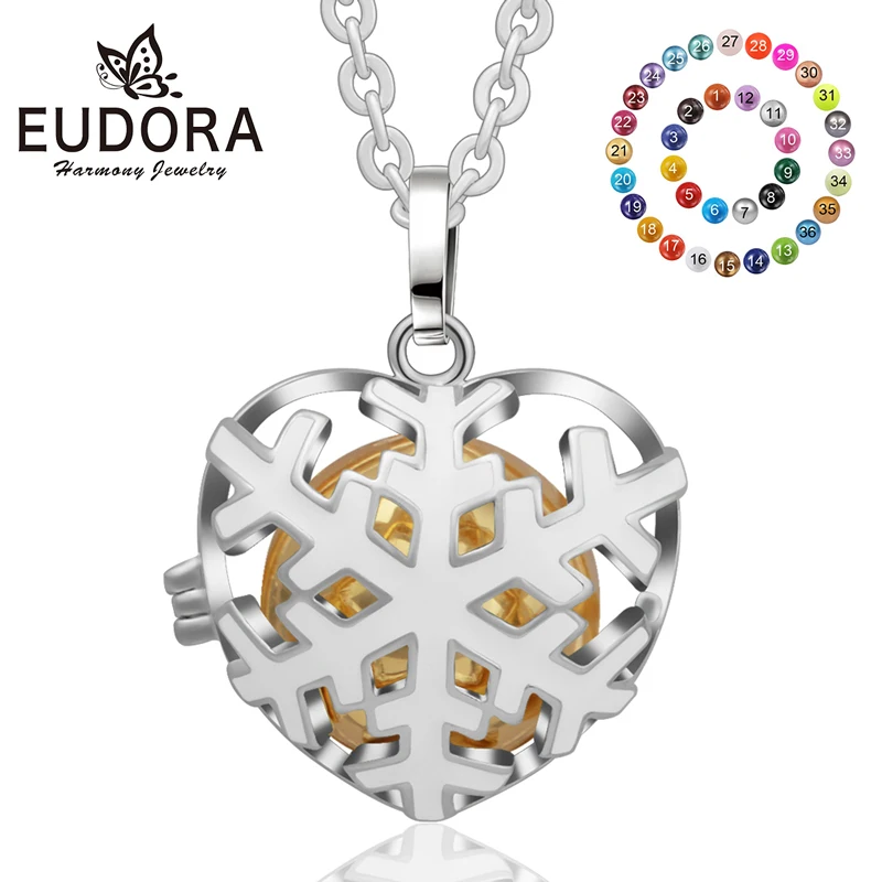 EUDORA 20mm Harmony Snow Ball Cage Pendant Baby Memory Floating Locket Necklace fit Chime ball Box Necklaces for Women K130N20
EUDORA 20mm Harmony Snow Ball Cage Pendant Baby Memory Floating Locket Necklace fit Chime ball Box Necklaces for Women K130N20