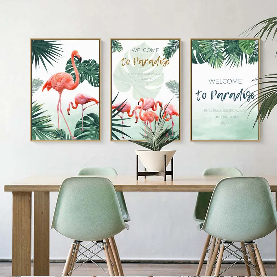 Print Canvas Paintings Nordic Scandinavian Office Wall Art Poster Picture for Living Room Tropical plants and flamingos
Print Canvas Paintings Nordic Scandinavian Office Wall Art Poster Picture for Living Room Tropical plants and flamingos