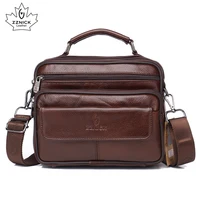 ZZNICK Genuine Leather Bag top-handle Men Bags Male Shoulder Crossbody Bags Messenger Small Flap Casual Handbags Men Leather Bag image