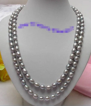 

FREE shipping> >>>classic 50"12mm baroque gray freshwater cultured pearls necklace j475