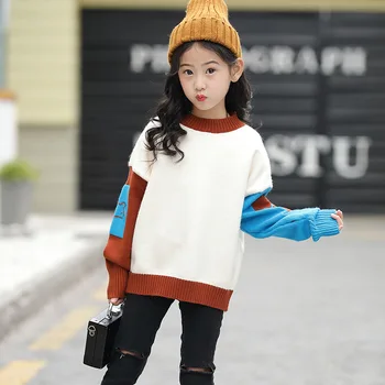 Girls New Autumn Winter Knitted Sweater Kids Simple Contrast Color Long Sleeve Bottoming Shirt Children Korean Clothes For3-14Yr
Girls New Autumn Winter Knitted Sweater Kids Simple Contrast Color Long Sleeve Bottoming Shirt Children Korean Clothes For3-14Yr