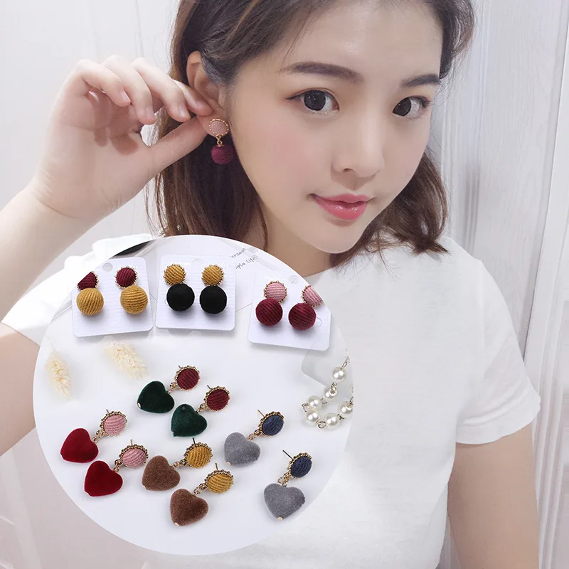 SPINNER New Fashion Lovely Simple Long Earrings Personality Love Heart Hair Ball Earrings For Women Jewelry Gift
SPINNER New Fashion Lovely Simple Long Earrings Personality Love Heart Hair Ball Earrings For Women Jewelry Gift