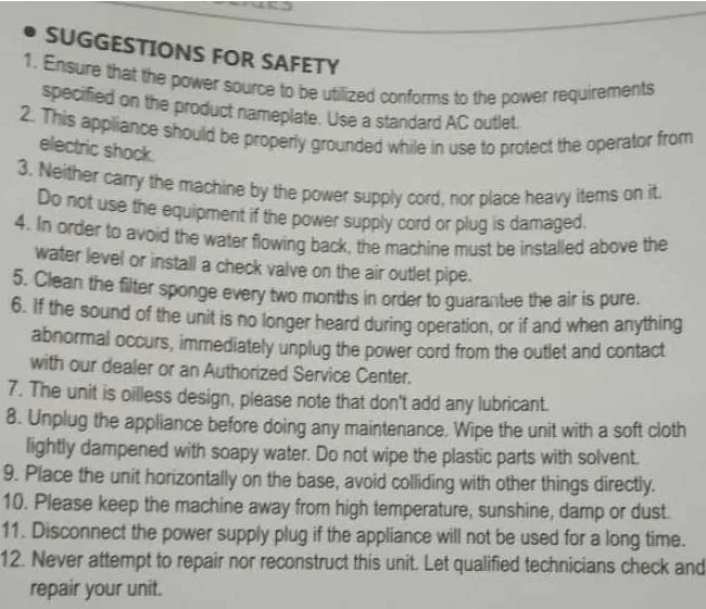 suggestions for safety