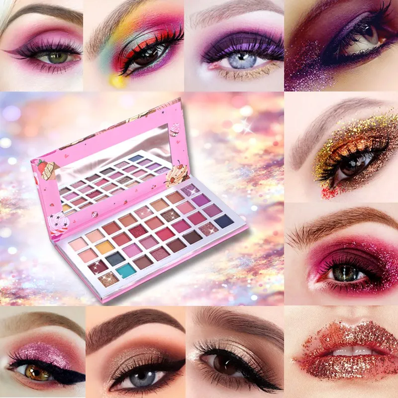32 Color Nude Shining eyeshadow Pearlescent Makeup Glitter Pigment Eye Shadow Pallete Waterproof eye shadow tray
32 Color Nude Shining eyeshadow Pearlescent Makeup Glitter Pigment Eye Shadow Pallete Waterproof eye shadow tray