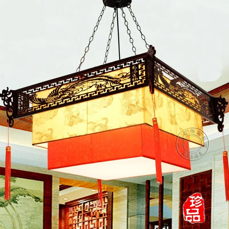 Chinese wooden lamp dragon hung hotel retro hot box teahouse Chandelier ZH ZS53 | Лампы и освещение