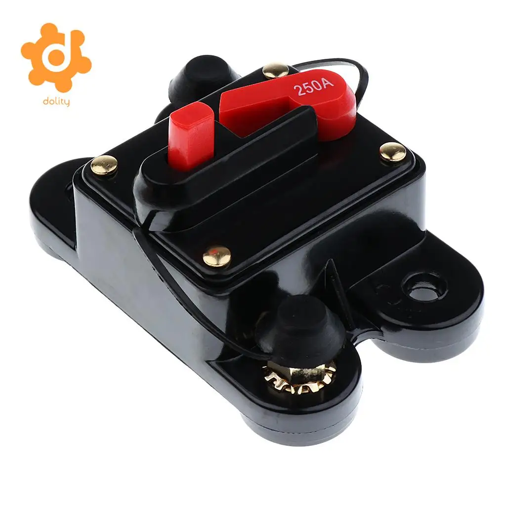 dolity 50A/150A/200A/250A Car Inline Manual Reset Circuit Breaker Fuse Power Protection DC12V-24V