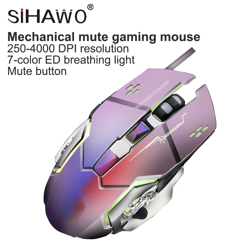 Mechanical Mute Gaming Mouse Mute Button Wired Mouse Computer Mouse 250-4000 DPI Resolution 6600 Frames/s Acceleration 20G
Mechanical Mute Gaming Mouse Mute Button Wired Mouse Computer Mouse 250-4000 DPI Resolution 6600 Frames/s Acceleration 20G