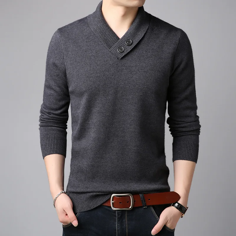 New Autumn Winter Men Sweater Fashion Man Turn-down Collar Long Sleeves Solid Color Casual Sweaters Male Slim Knitted Pullovers
New Autumn Winter Men Sweater Fashion Man Turn-down Collar Long Sleeves Solid Color Casual Sweaters Male Slim Knitted Pullovers
