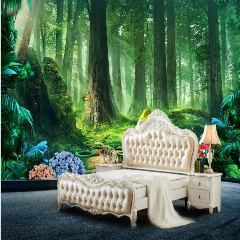 Fresh forest green nature 3d Wallpaper for Living Room Home Improvement Wall Painting Mural Silk Paper | Обустройство дома