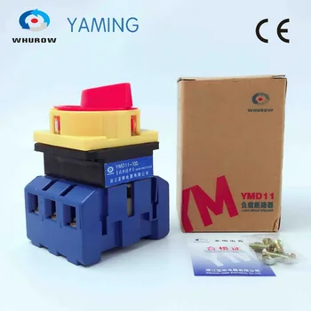 Yaming Load break isolator switch with padlock panel 100A 3 Phases 2 position on-off Changeover rotary switch YMD11-100A
Yaming Load break isolator switch with padlock panel 100A 3 Phases 2 position on-off Changeover rotary switch YMD11-100A