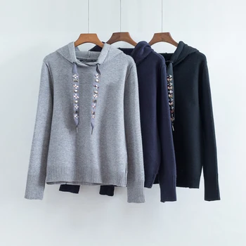 spring sweatshirt female casual beading decoration solid color hooded sweatshirt
spring sweatshirt female casual beading decoration solid color hooded sweatshirt