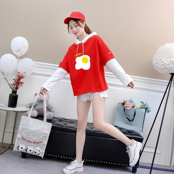 Hoodies Women Kpop Ullzang Harajuku Fried Egg Printed Kawaii Patchwork False Two Pieces Printing Tracksuit Fashion Sweatshirts
Hoodies Women Kpop Ullzang Harajuku Fried Egg Printed Kawaii Patchwork False Two Pieces Printing Tracksuit Fashion Sweatshirts