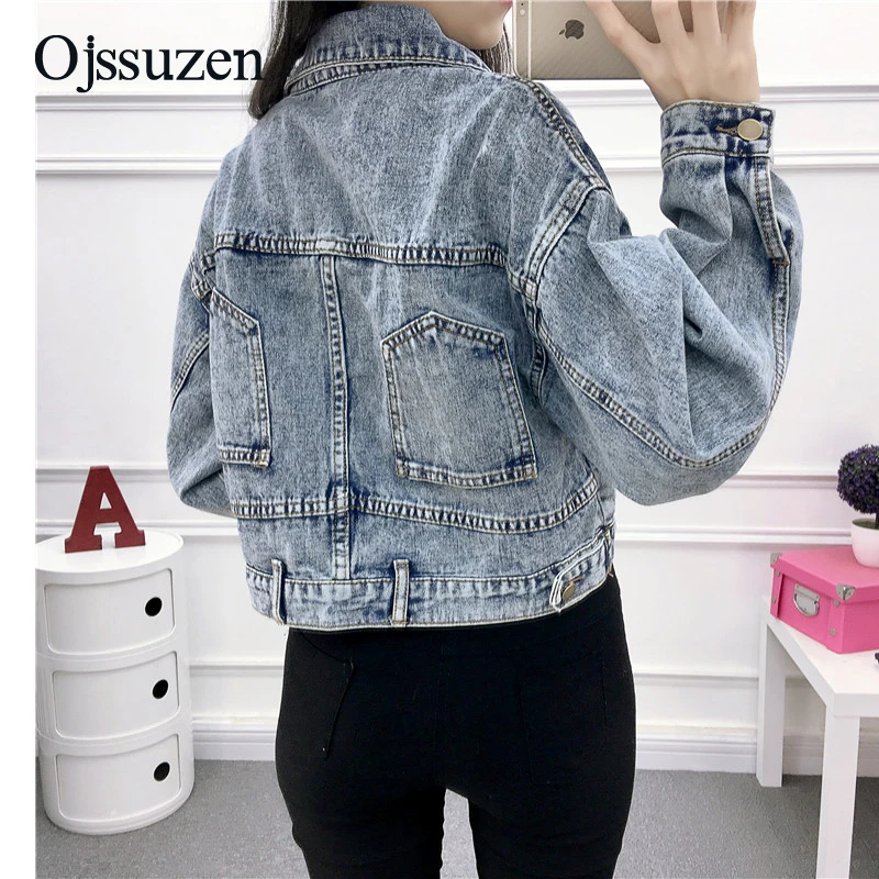 Ladies Coat Vintage Female Spring Jackets Short Fashion Coats Women's Jeans Jacket Crop Denim Woman Jakcet Loose Outerwear
Ladies Coat Vintage Female Spring Jackets Short Fashion Coats Women's Jeans Jacket Crop Denim Woman Jakcet Loose Outerwear