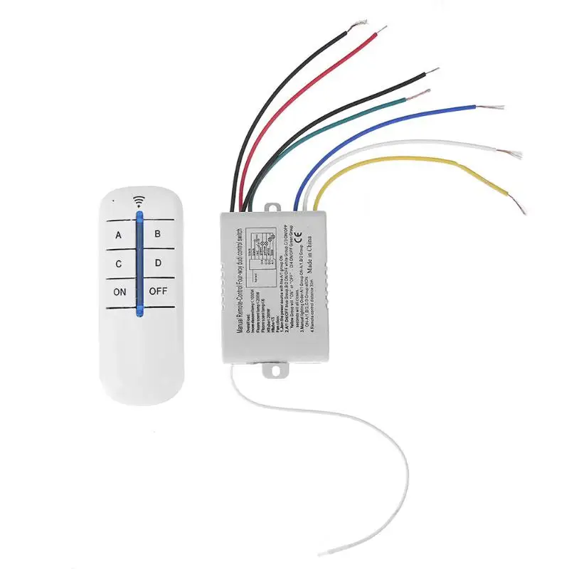 4 Relay 220V Digital Intelligent Smart Digital Home Wall Lamp Wireless RF Remote Control Switch Transmitter+ Receiver
4 Relay 220V Digital Intelligent Smart Digital Home Wall Lamp Wireless RF Remote Control Switch Transmitter+ Receiver