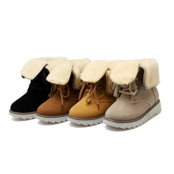 Snow Boots New Big Size Women's Winter Boots Lace-up Flat Sole Fur-leaning Warm Fashion Folding Snow For Girls Women Shoes 588
Snow Boots New Big Size Women's Winter Boots Lace-up Flat Sole Fur-leaning Warm Fashion Folding Snow For Girls Women Shoes 588