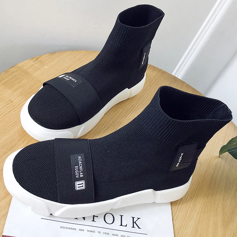 2018 Autumn Women Boots Female Knitting Designer High-Top Sneakers High Quality Casual Platform Shoes Woman Black Plus Size 43
2018 Autumn Women Boots Female Knitting Designer High-Top Sneakers High Quality Casual Platform Shoes Woman Black Plus Size 43