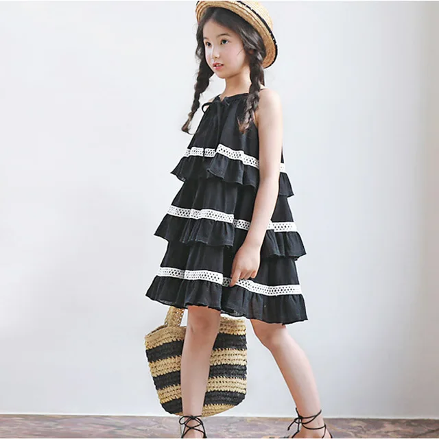2017 summer kids girls dress sleeveless vest tank dress black cotton designs for 7-19T children party wedding clothes OP3178
2017 summer kids girls dress sleeveless vest tank dress black cotton designs for 7-19T children party wedding clothes OP3178