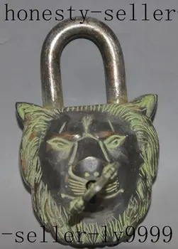 old chinese tibet bronze Guardian door foo dog lion beast head statue Locks Keys
old chinese tibet bronze Guardian door foo dog lion beast head statue Locks Keys