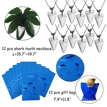 Shark Party Favor Supplies Pack Shark Tooth Necklace Tattoo Sticker Shark Gift Bag Bracelet for Kids Under the Sea Goody Bags
Shark Party Favor Supplies Pack Shark Tooth Necklace Tattoo Sticker Shark Gift Bag Bracelet for Kids Under the Sea Goody Bags