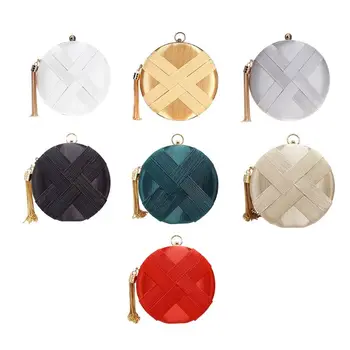 Women's Round Satin Evening Clutch Bags Tassel Pendant Purse Evening Handbags for Party Bridal Wedding
Women's Round Satin Evening Clutch Bags Tassel Pendant Purse Evening Handbags for Party Bridal Wedding