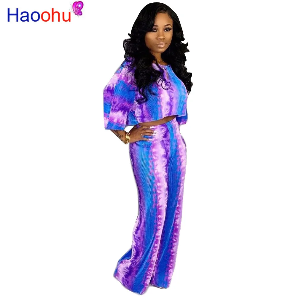 HAOOHU Tie Dye Two Piece Set Summer Clothes for Women 2019 Festival Crop Top and Pant Suit Sexy 2 Piece Outfits Matching Sets
HAOOHU Tie Dye Two Piece Set Summer Clothes for Women 2019 Festival Crop Top and Pant Suit Sexy 2 Piece Outfits Matching Sets