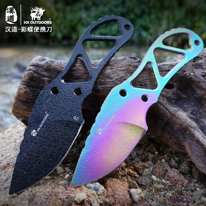 HX наружный нож на шею D2 стальной 58Hrc ножи с фиксированным клинком охотничьи