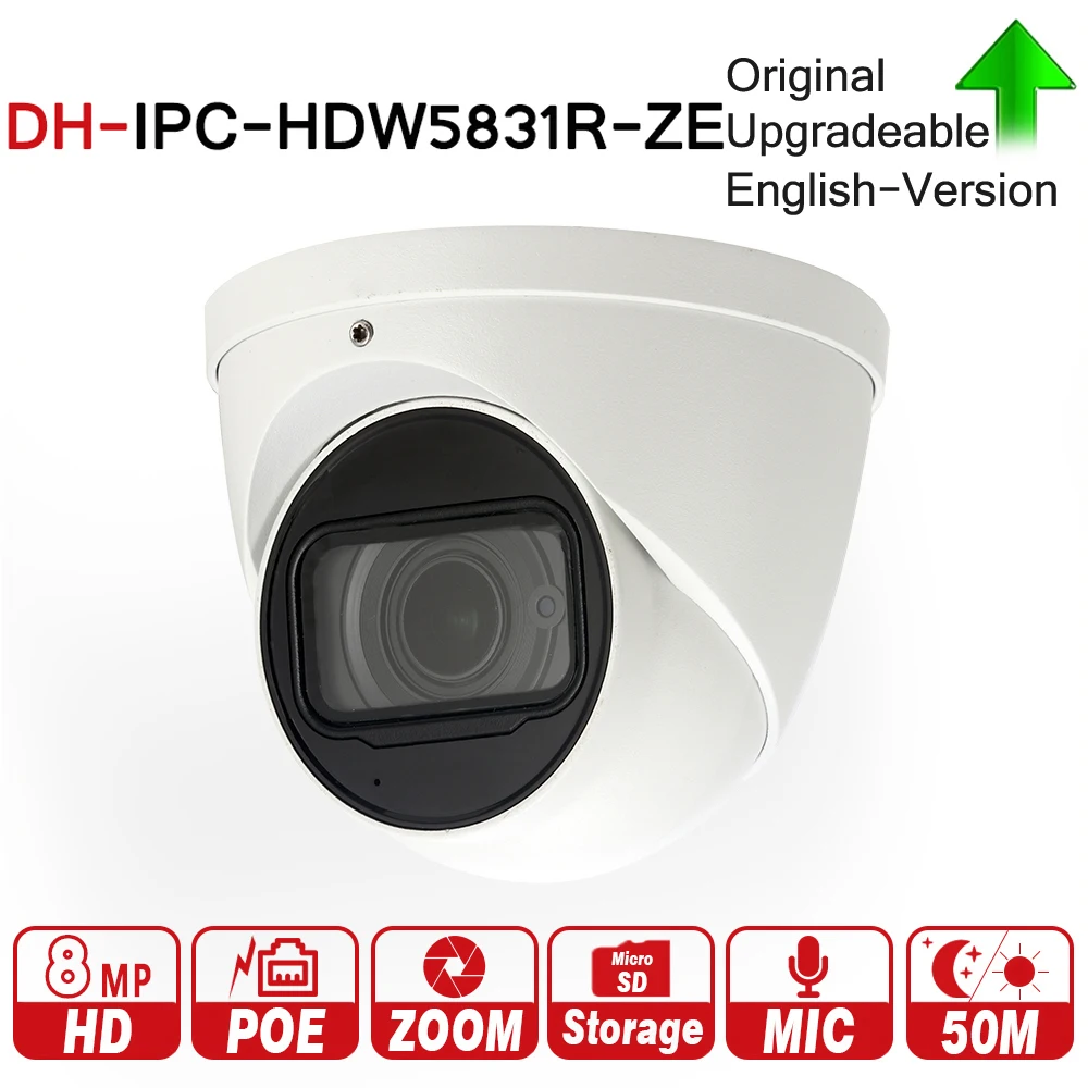 Dahua Wholesale IPC-HDW5831R-ZE International Version With logo Original 8MP WDR Dome IP Camera ZOOM MIC POE DH-IPC-HDW5831R-ZE
Dahua Wholesale IPC-HDW5831R-ZE International Version With logo Original 8MP WDR Dome IP Camera ZOOM MIC POE DH-IPC-HDW5831R-ZE