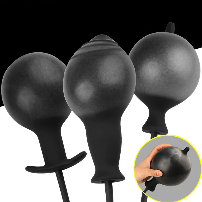 Inflatable Anal Plug Silicone Anal Dilator Anal Open Expand Prostate Massager Butt Plug Dildo Mastubator Sex Toys For Women Men