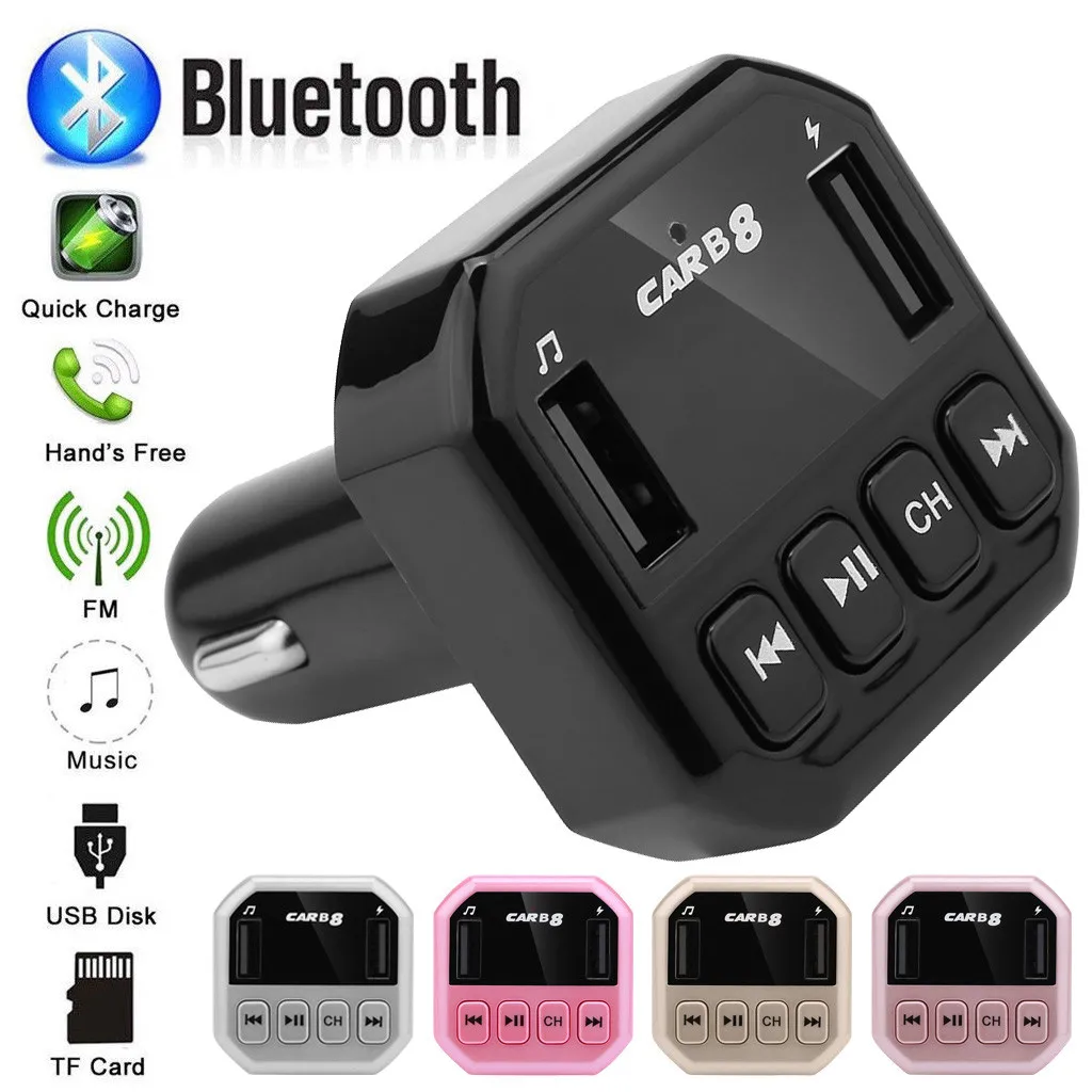 FM Transmitter Aux Modulator Bluetooth Handsfree Car Kit Car Audio MP3 Player with 3.1A Quick Charges Dual USB TF Card
FM Transmitter Aux Modulator Bluetooth Handsfree Car Kit Car Audio MP3 Player with 3.1A Quick Charges Dual USB TF Card