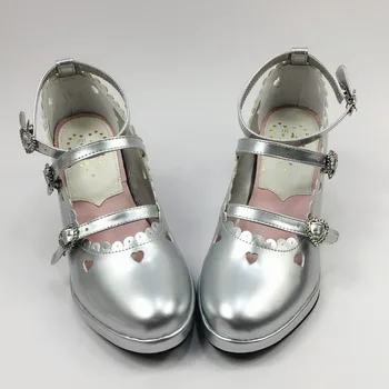 6.3cm Thin Heels Girls' Silver Buckle Strap Lolita Pumps Heart-shaped Princess Cosplay Lolita Heels Shoes
6.3cm Thin Heels Girls' Silver Buckle Strap Lolita Pumps Heart-shaped Princess Cosplay Lolita Heels Shoes