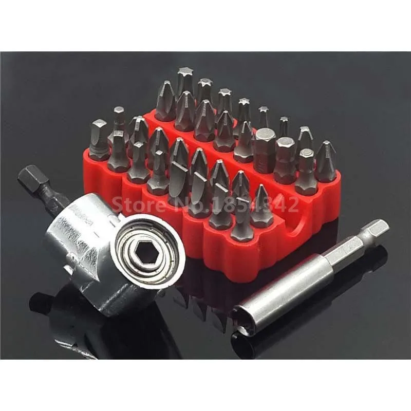 1/4" Hex Shank Magnetic Adapter Bending Drills Screwdriver + 33pc Screwdriver Bits Adjustable Power Driver Tools Set
1/4" Hex Shank Magnetic Adapter Bending Drills Screwdriver + 33pc Screwdriver Bits Adjustable Power Driver Tools Set