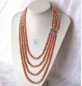 Women Gift Freshwater 22-28" 6-7mm 4 Row Peach Pink Freshwater Pearl Necklace Strands Jewelry
Women Gift Freshwater 22-28" 6-7mm 4 Row Peach Pink Freshwater Pearl Necklace Strands Jewelry