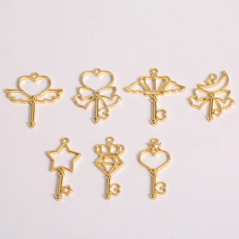 14pcs gold color Heart moon star Key Open Bezel Gold Charm Bezel Setting Cabochon Setting UV Resin Charm
14pcs gold color Heart moon star Key Open Bezel Gold Charm Bezel Setting Cabochon Setting UV Resin Charm