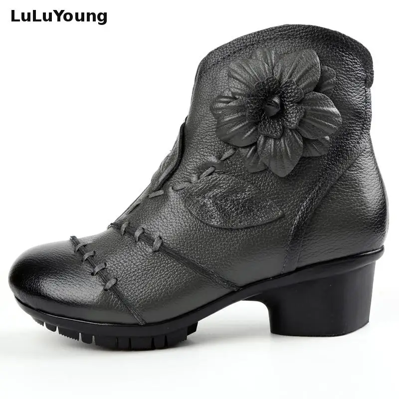 Chinese Boots Women Autumn Ankle Boot Genuine Leather Martin Boots Sy-2180