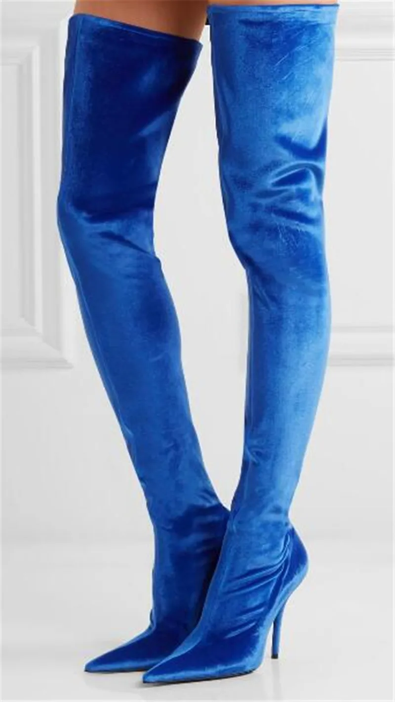 Pointed Toe Pink Blue Over Knee Boots Women Sexy Bandage Elastic Slim Style Thin Heel Thigh Long High Heel Boots Dress Shoes
Pointed Toe Pink Blue Over Knee Boots Women Sexy Bandage Elastic Slim Style Thin Heel Thigh Long High Heel Boots Dress Shoes