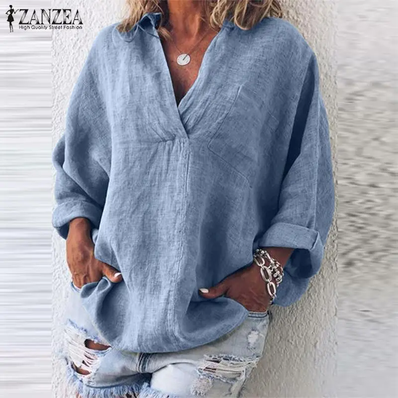 2019 Plus Size ZANZEA Summer Tunic Tops Women Casual Solid V Neck Long Sleeve Loose Tee Shirt Blouse Shirt Chemise Female Blusas
2019 Plus Size ZANZEA Summer Tunic Tops Women Casual Solid V Neck Long Sleeve Loose Tee Shirt Blouse Shirt Chemise Female Blusas