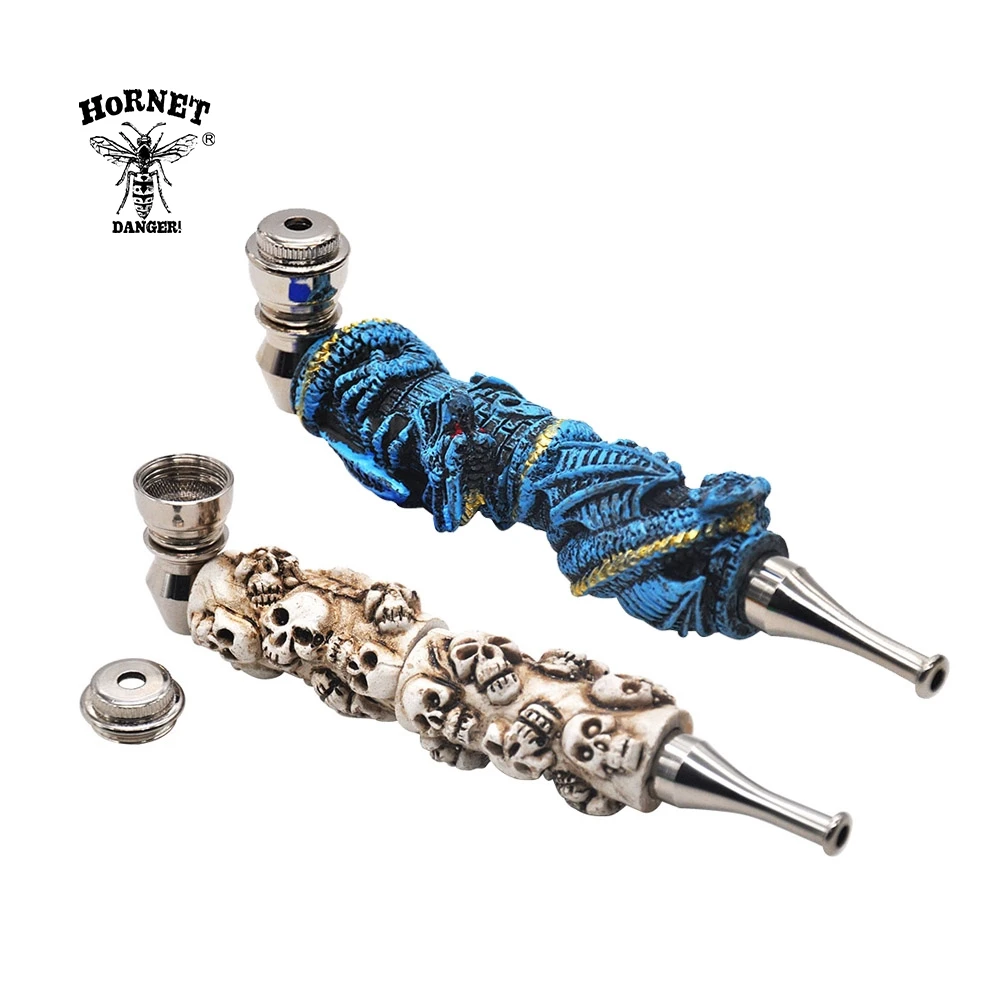 HORNET Ceramic Skull Zinc Alloy Metal Smoking Pipe Dry Herb Tobacco Pipes For Smoke Accessories With Metal Bowl
HORNET Ceramic Skull Zinc Alloy Metal Smoking Pipe Dry Herb Tobacco Pipes For Smoke Accessories With Metal Bowl
