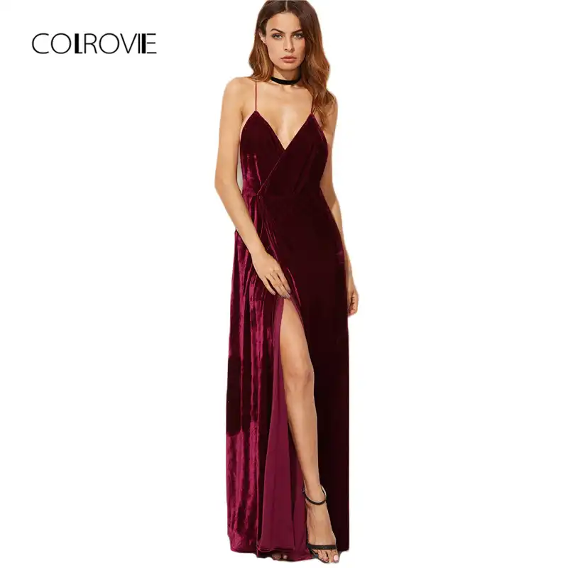 burgundy velvet dress