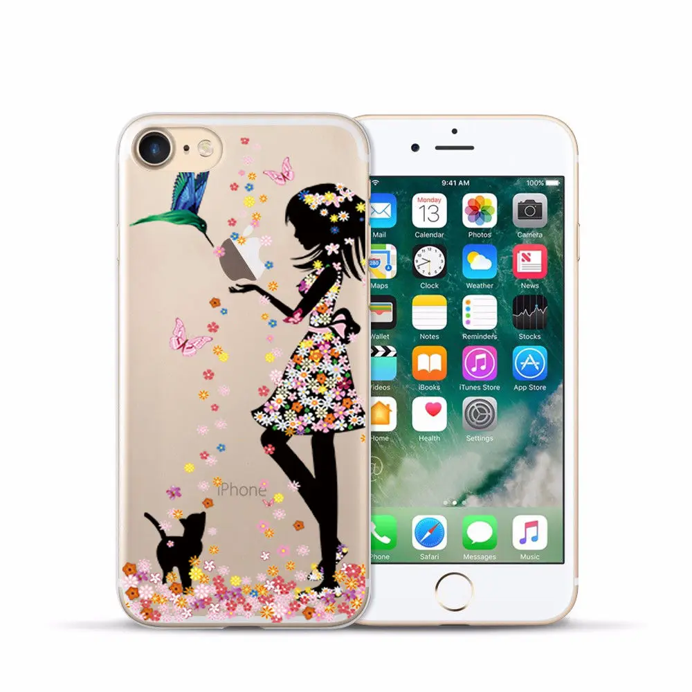 Arvin Case FOR Iphone 6s Soft Clear Protective TPU Back Cover FOR 5 5S 6 sPlus X XS Max XR Painting Silicon Cover FOR Iphone 7 (5)
