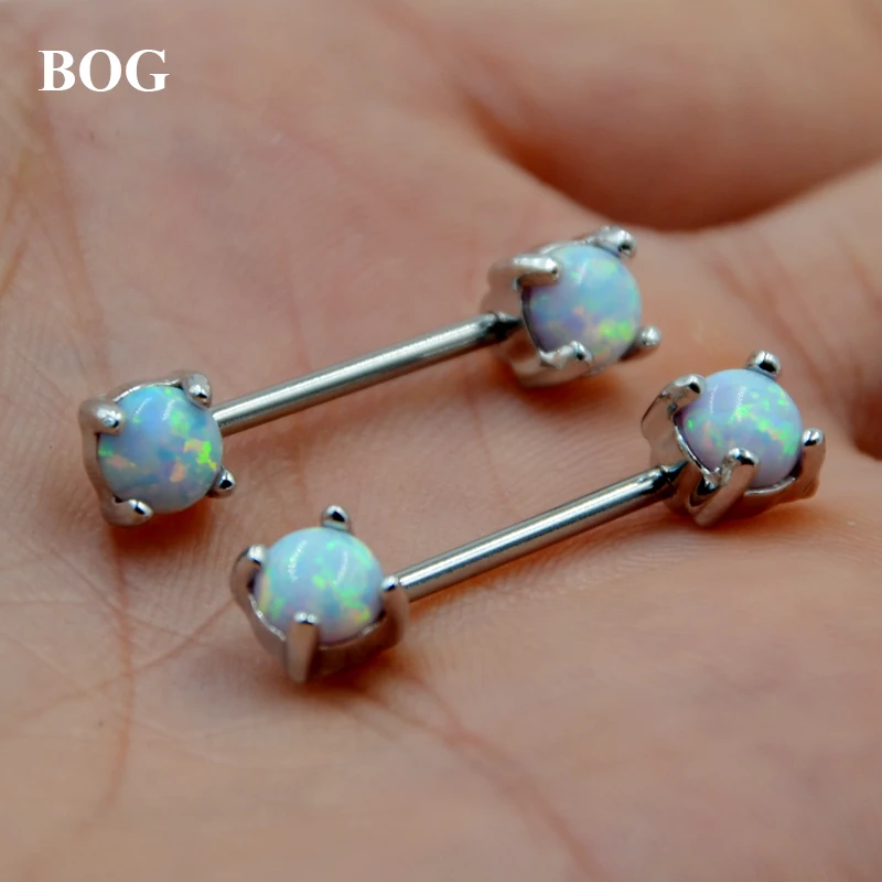 BOG-1 Pair 316L Surgical Steel Barbell Piercing Rose Flower Nipple Ring Bar Body Jewelry With Opal Stone
BOG-1 Pair 316L Surgical Steel Barbell Piercing Rose Flower Nipple Ring Bar Body Jewelry With Opal Stone