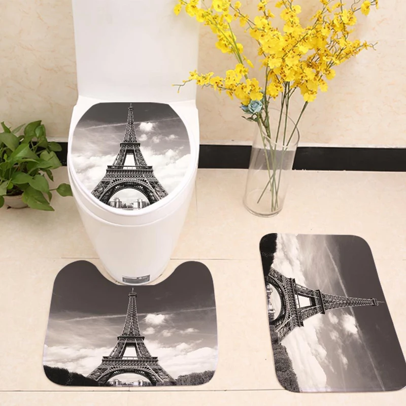 3pcs Paris Printed Toilet Rugs Non-Slip Suction Grip Water Absorption Bath Mat Set Bathroom Kitchen Carpets Doormats Home Decor
3pcs Paris Printed Toilet Rugs Non-Slip Suction Grip Water Absorption Bath Mat Set Bathroom Kitchen Carpets Doormats Home Decor