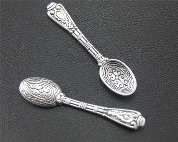 20pcs Silver Color Style Spoon Charm Pendant DIY Jewelry Making Findings 41x6mm A1738
20pcs Silver Color Style Spoon Charm Pendant DIY Jewelry Making Findings 41x6mm A1738