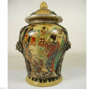 Collection Chinese Porcelain Painting Japan Maid Silver Lion Dragon Phoenix Bottle Vase Exquisite Small Jar
Collection Chinese Porcelain Painting Japan Maid Silver Lion Dragon Phoenix Bottle Vase Exquisite Small Jar