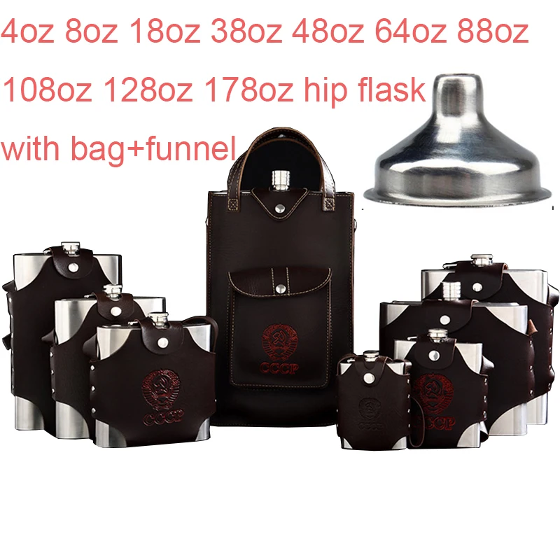 Free Funnel Hip Flask whisky with alkohol CCCP Cover vodka 4 8 18 38 48 64 88 108 128 178 OZ Hip-flask Stainless steel Men Gift
Free Funnel Hip Flask whisky with alkohol CCCP Cover vodka 4 8 18 38 48 64 88 108 128 178 OZ Hip-flask Stainless steel Men Gift