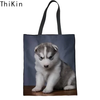 THIKIN Cute 3D Baby Puppy Husky Print Woman Linen Shopping Tote Bags Casual Large Shopper Bags for Girl Cloth Grocery Bag Ladies
THIKIN Cute 3D Baby Puppy Husky Print Woman Linen Shopping Tote Bags Casual Large Shopper Bags for Girl Cloth Grocery Bag Ladies